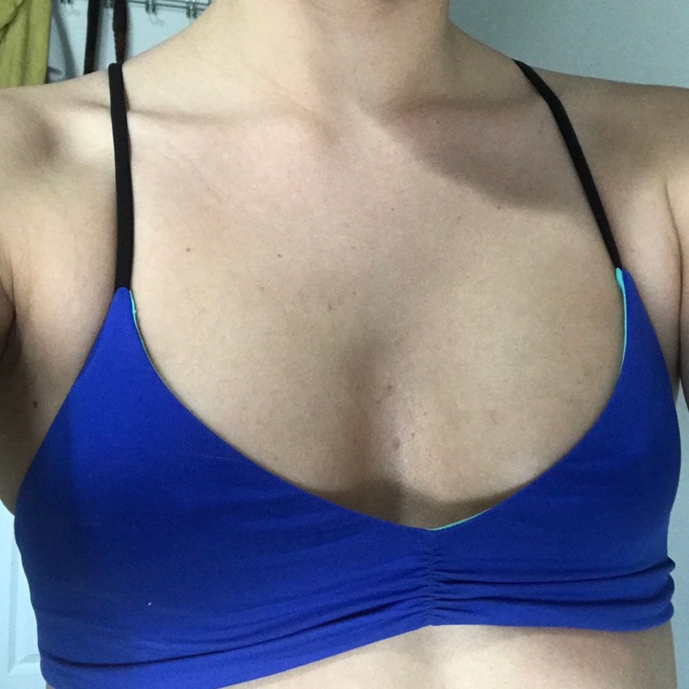 Blue reversible swimsuit